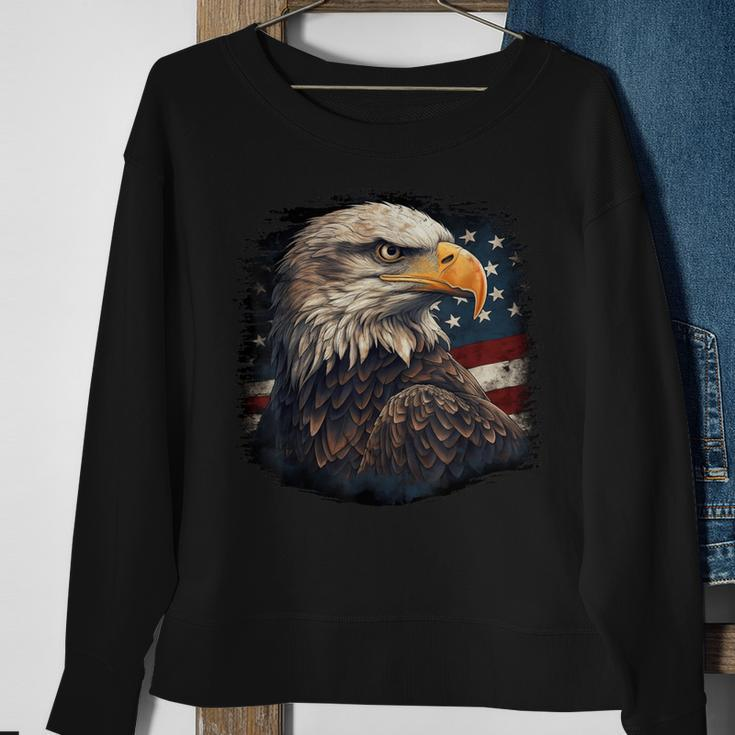 Bald Eagle Us American Flag 4Th Of July Proud Patriotic Sweatshirt Gifts for Old Women