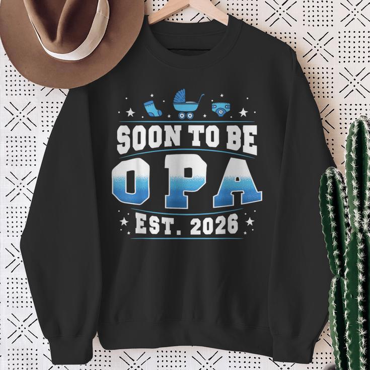 Bald Opa 2026 Neue Papa Schwangerschaft Enthüllen Sweatshirt Geschenke für alte Frauen