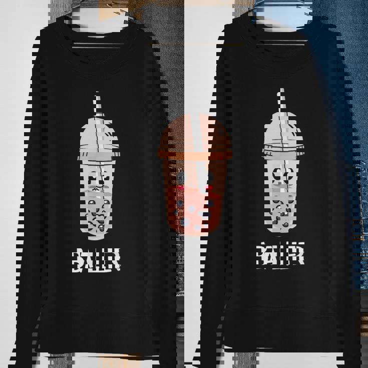 Baller Bubble Tea Kawaii Bubble Milk Boba Tea Sweatshirt Gifts for Old Women