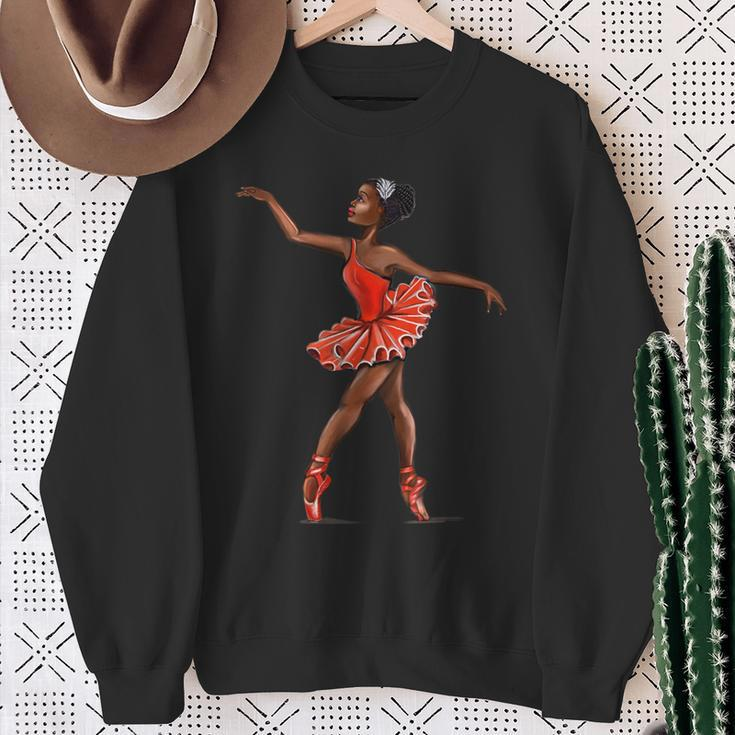 Ballet Black African American Ballerina Sweatshirt Gifts for Old Women
