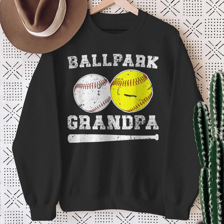 Ballpark Grandpa Softball Baseball Grandpa Of Ballers Sweatshirt Gifts for Old Women