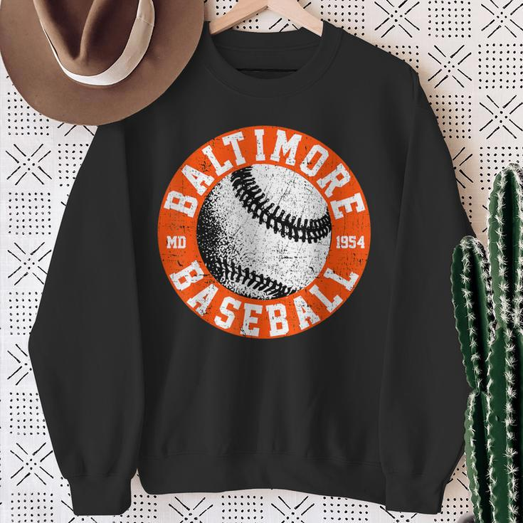 Baltimore Baseball Retro Vintage Baseball Lover Sweatshirt Gifts for Old Women