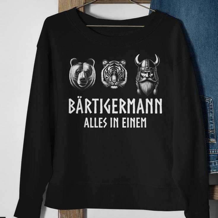 Bärtigermann Alles In Einem Bear Tiger Viking Man Black Sweatshirt Geschenke für alte Frauen