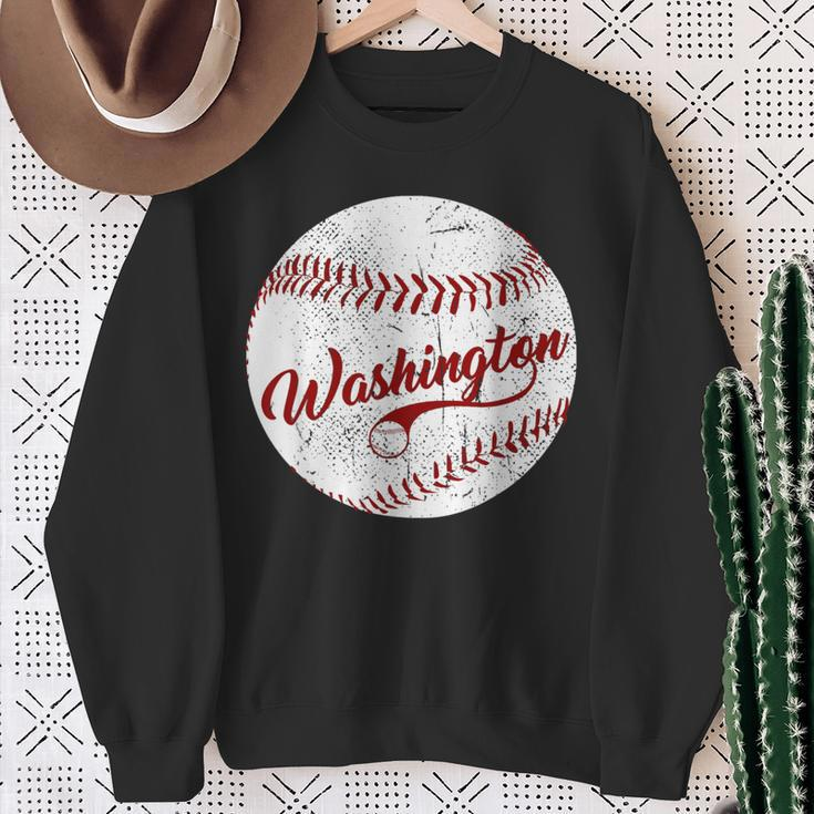 Baseball Washington Dc Team Love Baseball National Pastime Sweatshirt Gifts for Old Women