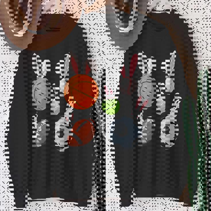 Basketball Baseball Football Soccer Sports Easter Bunny Sweatshirt Gifts for Old Women