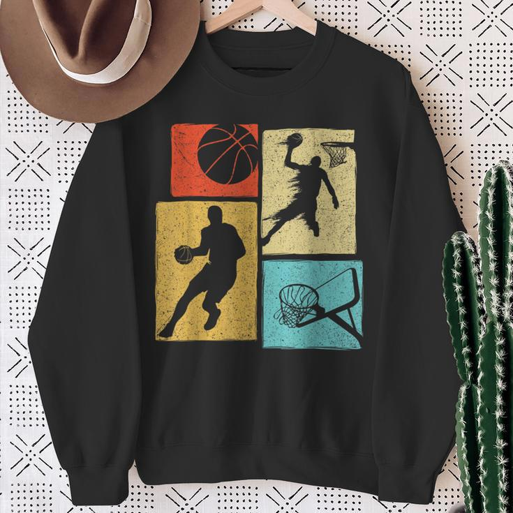 Basketball Players Colorful Ball Hoop Sports Lover Sweatshirt Gifts for Old Women