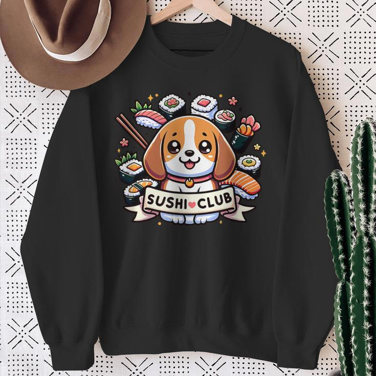 Beagle Fantasie Sushi Club Dog Sweatshirt Geschenke für alte Frauen