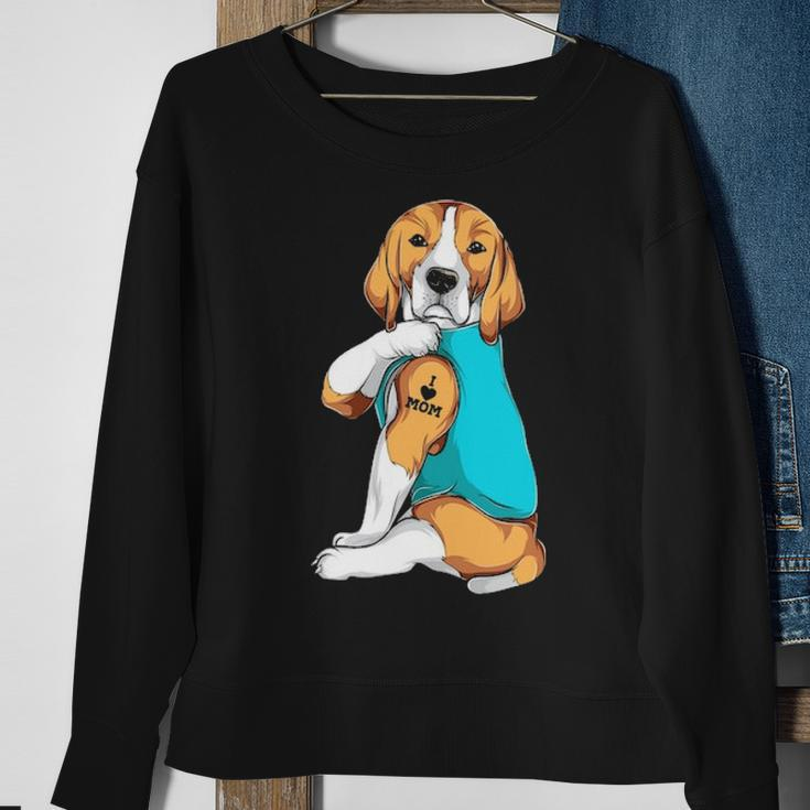 Beagle I Love Mom Apparel Dog Mom Womens Sweatshirt Gifts for Old Women