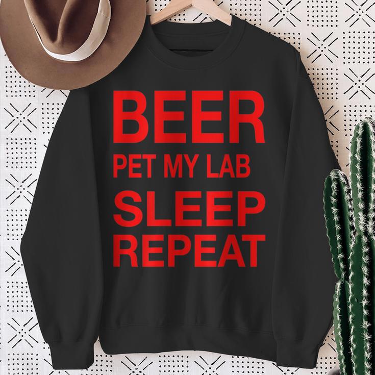 Beer Pet Lab Sleep Repeat Red CDogLove Sweatshirt Gifts for Old Women