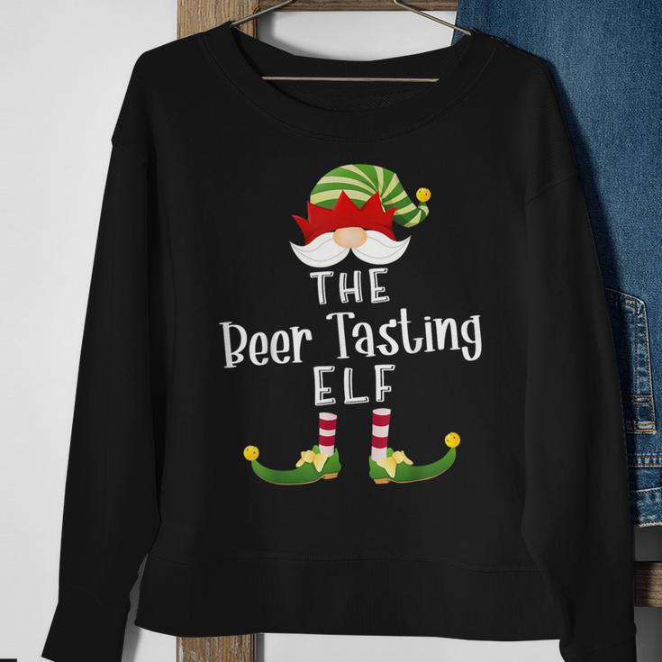 Beer Tasting Elf Group Christmas Pajama Party Sweatshirt Gifts for Old Women