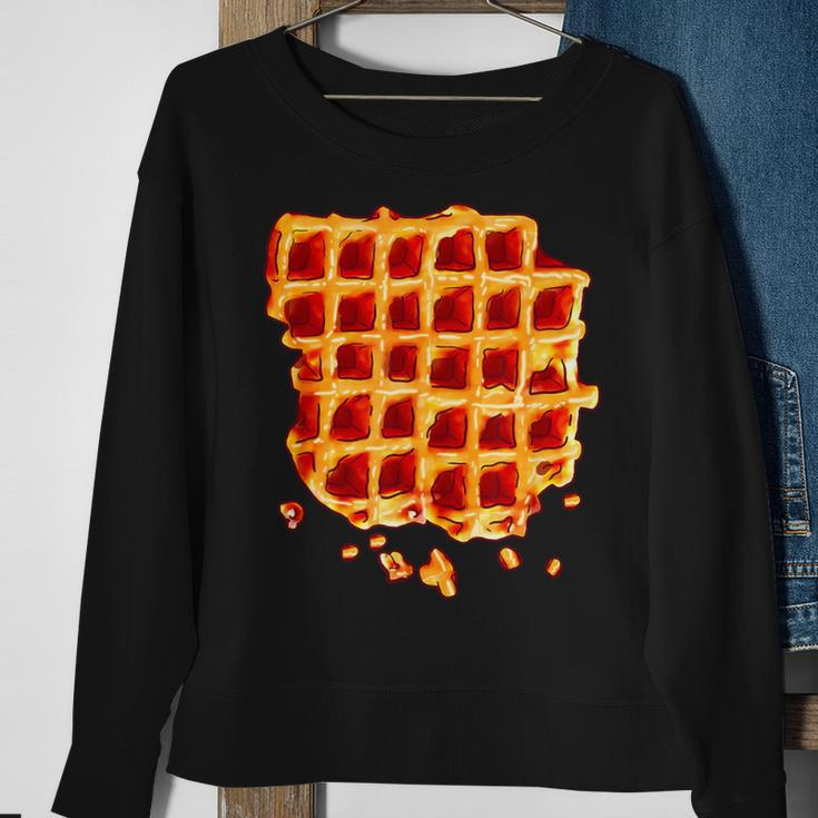 Belgian Waffle Syrup Breakfast Food Snack Waffle Lover Sweatshirt Gifts for Old Women