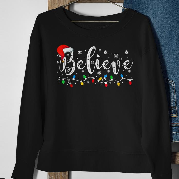 Believe In Santa Claus Believe Christmas Pajama Christmas Sweatshirt Gifts for Old Women