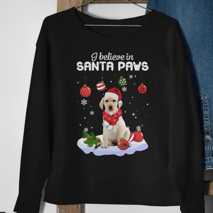 I Believe In Santa Paws Yellow Labrador Sweatshirt Gifts for Old Women