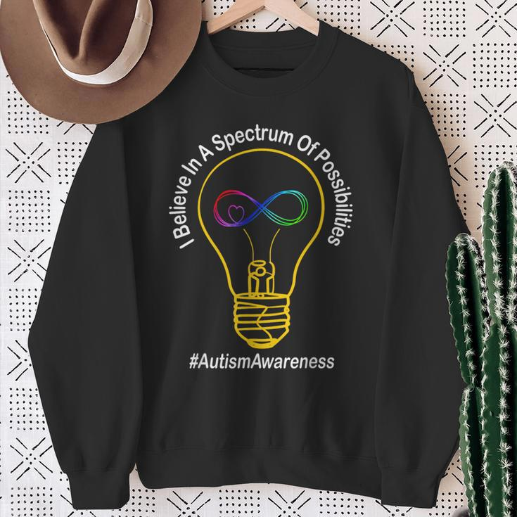 Believe In A Spectrum Of Possibilities Autism Awareness Sweatshirt Gifts for Old Women