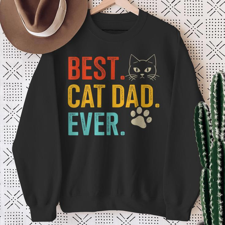 Best Cat Dad Ever Vintage For Retro Fathers Day Birthday Sweatshirt Gifts for Old Women