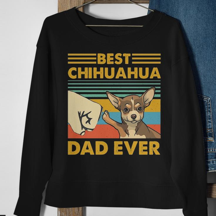 Best Chihuahua Dad Ever Retro Vintage Sunse Sweatshirt Gifts for Old Women