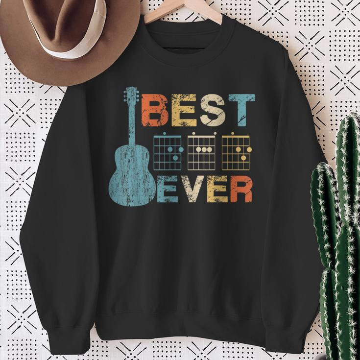 Best Dad Ever Guitar Chords Musician Father Day Sweatshirt Gifts for Old Women