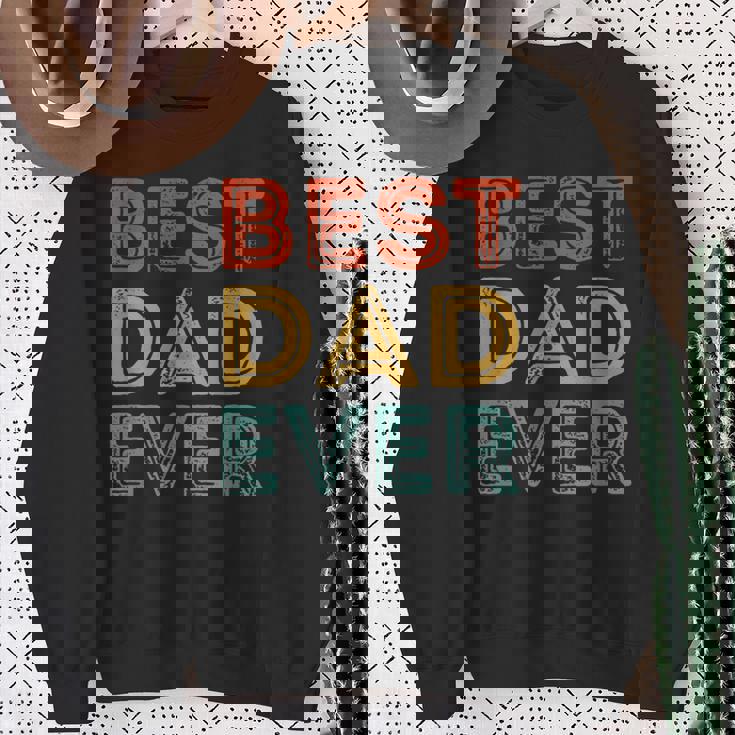 Best Dad Ever Vintage Retro Father's Day Worlds Best Dad Sweatshirt Gifts for Old Women