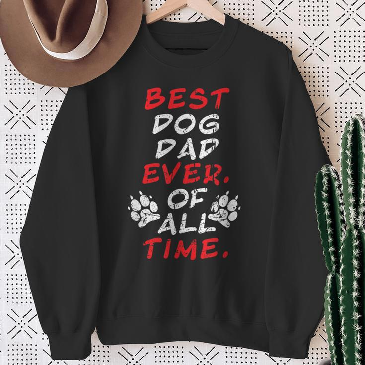 Best Dog Dad Ever Of All Time Distressed Vintage Doggy Love Sweatshirt Gifts for Old Women