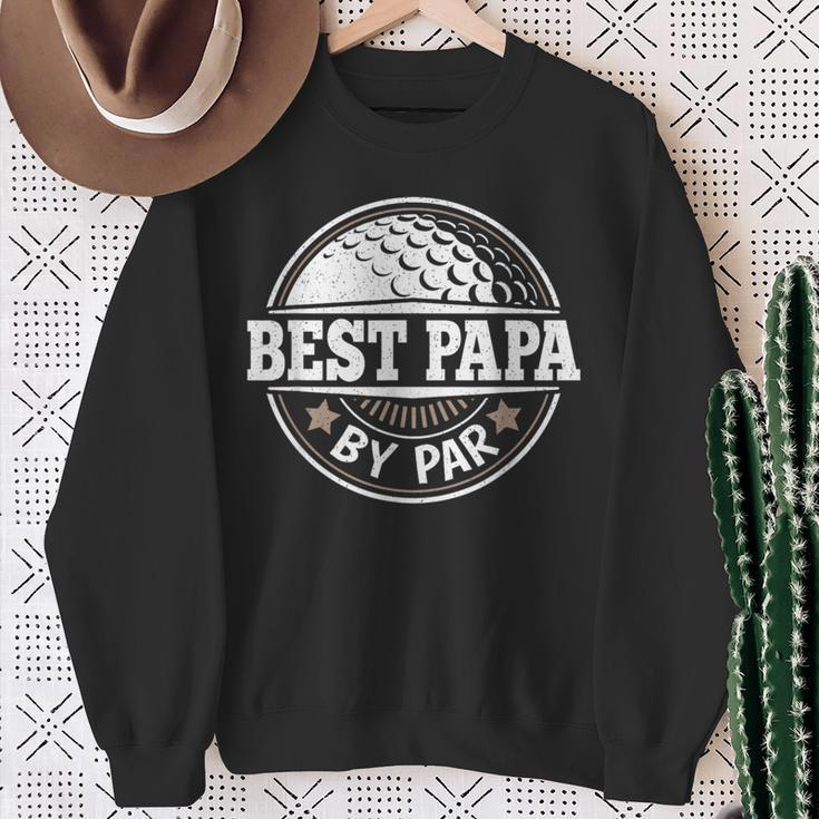 Best Papa By Par Vintage Golf Player Daddy Dad Fathers Day Sweatshirt Gifts for Old Women