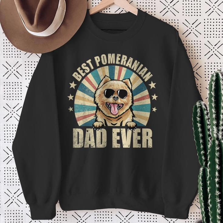 Best Pomeranian Dad Ever Vintage Dog Lover Sweatshirt Geschenke für alte Frauen