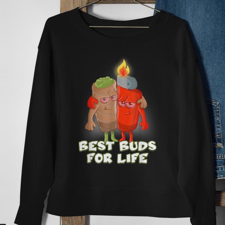 Beste Buds For Life Lighter And Joint Kiffer Kiffen Grass Sweatshirt Geschenke für alte Frauen