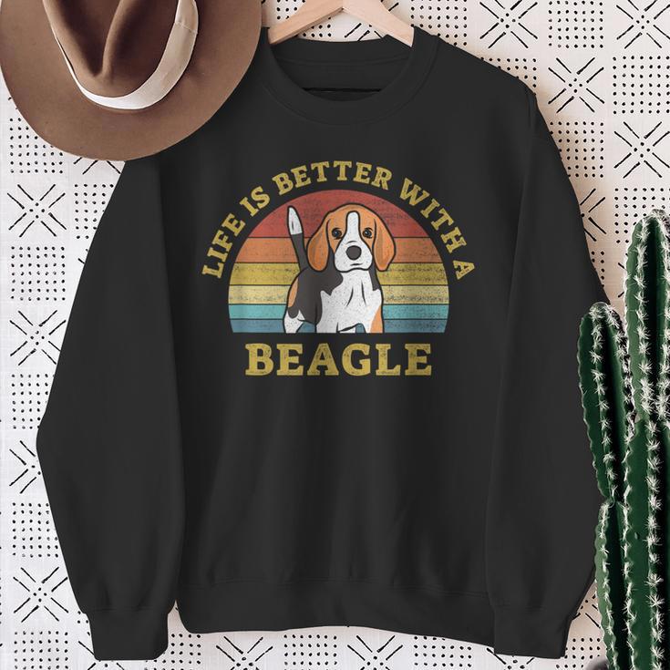 Bester Beagle Retrointage Dog Puppy Lover Sweatshirt Geschenke für alte Frauen