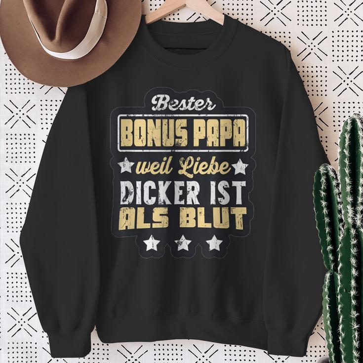 Bester Bonus Papa Weil Liebe Dickist Als Blut Sweatshirt Geschenke für alte Frauen