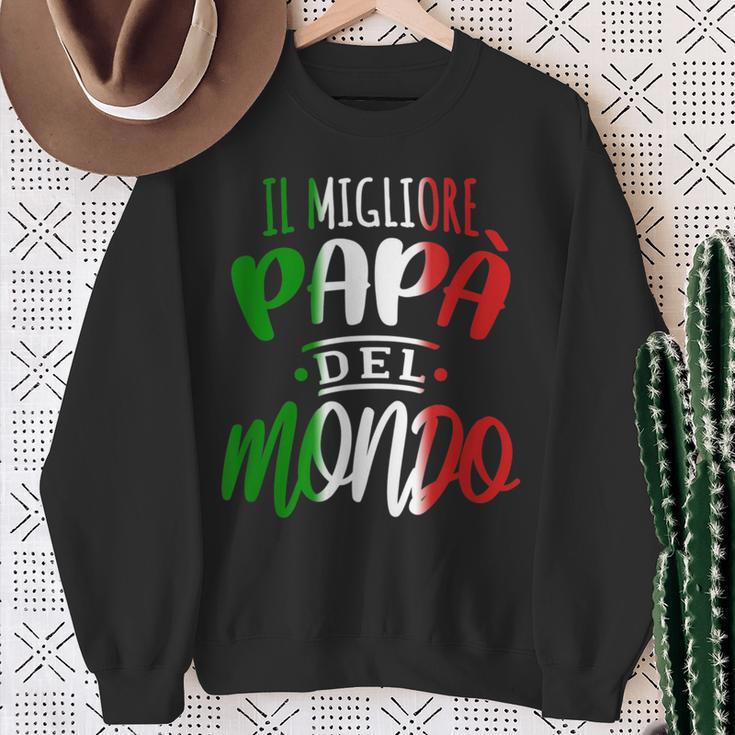 Bester Papa Der Welt Italian Italian Slogan Sweatshirt Geschenke für alte Frauen