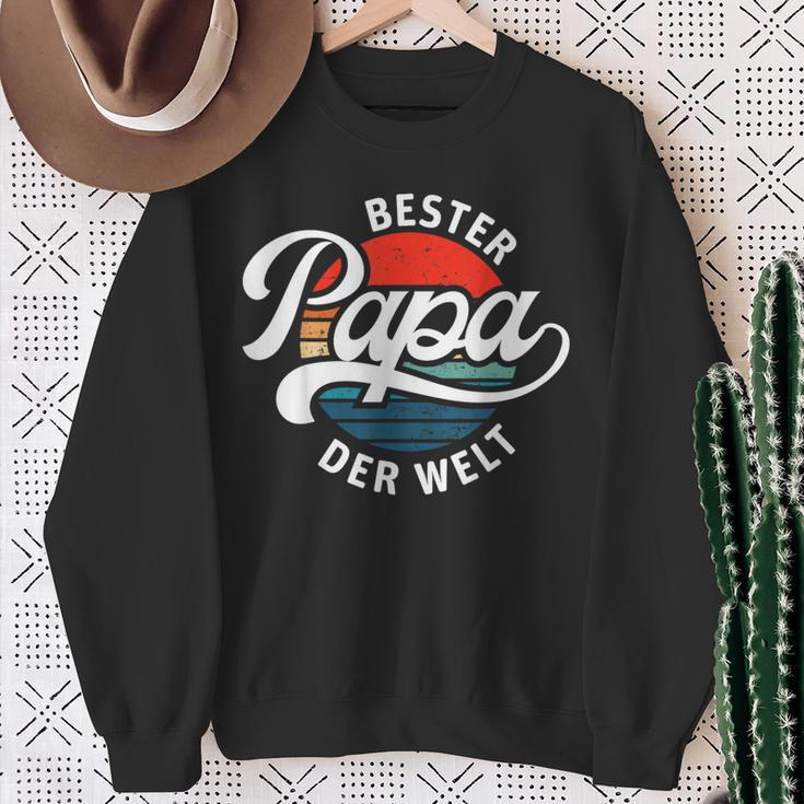 “Bester Papa Der Welt” Retrointage Saying Father's Day Sweatshirt Geschenke für alte Frauen