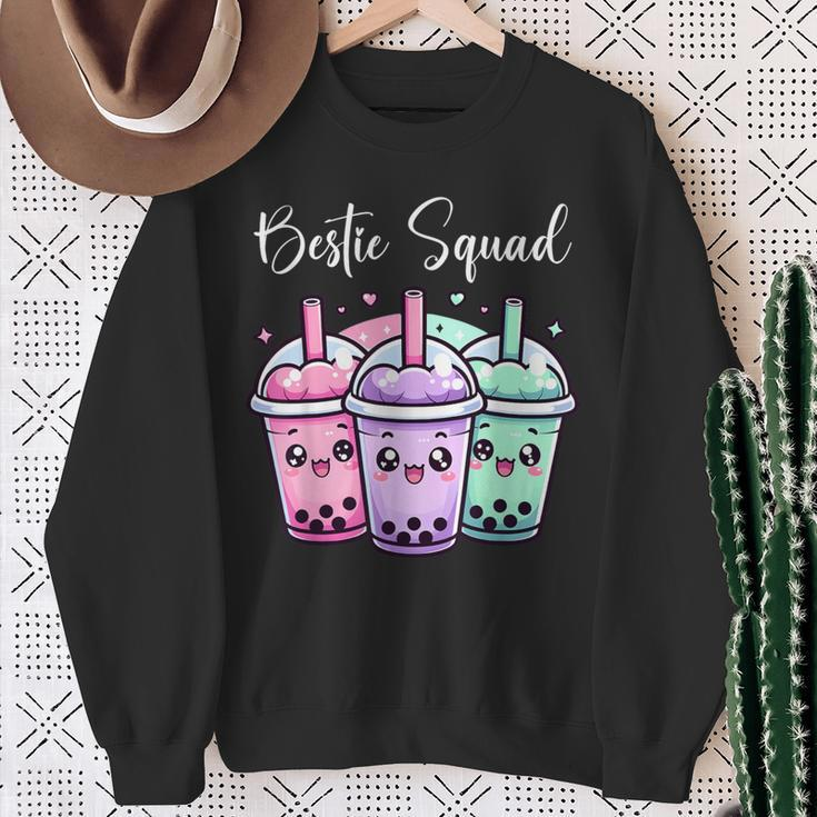 Bestie Squad Twin Day For Girls Bff Boba Tea Best Friend Sweatshirt Gifts for Old Women