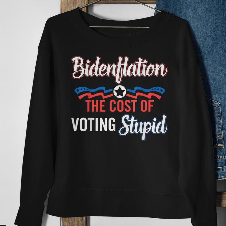 Biden Flation The Cost Of Voting Stupid Anti Biden 4Th July Sweatshirt Gifts for Old Women