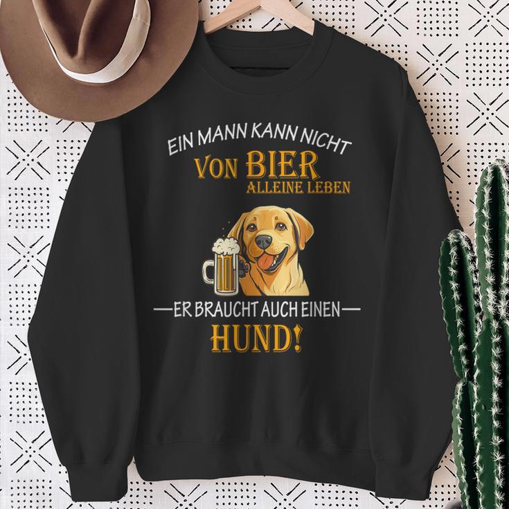 Bier Und Coole Hunde Lustiger Spruch Papa Labrador Gassi Sweatshirt Geschenke für alte Frauen