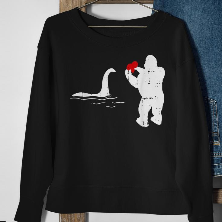 Bigfoot Loch Ness Valentines Day Cool V-Day Pajama Sweatshirt Gifts for Old Women