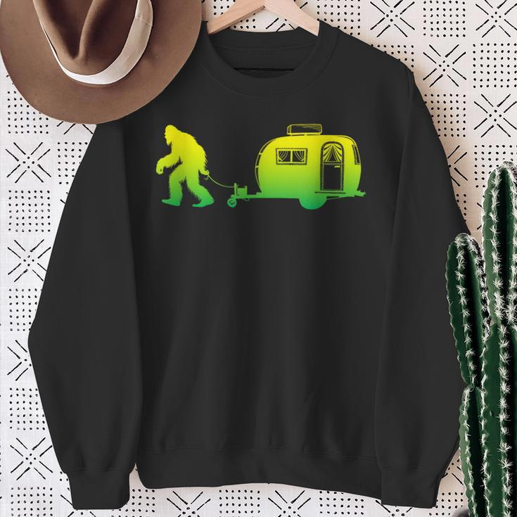 Bigfoot Rv Motorhome Camping Sasquatch Campervan Graphic Sweatshirt Gifts for Old Women