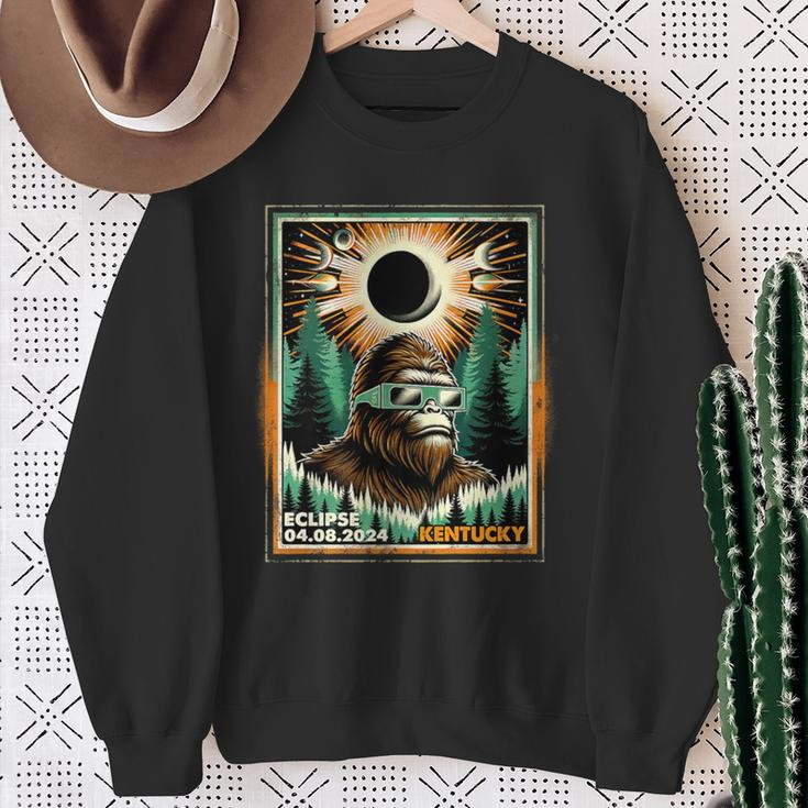 Bigfoot Total Solar Eclipse 2024 Kentucky Sasquatch Vintage Sweatshirt Gifts for Old Women