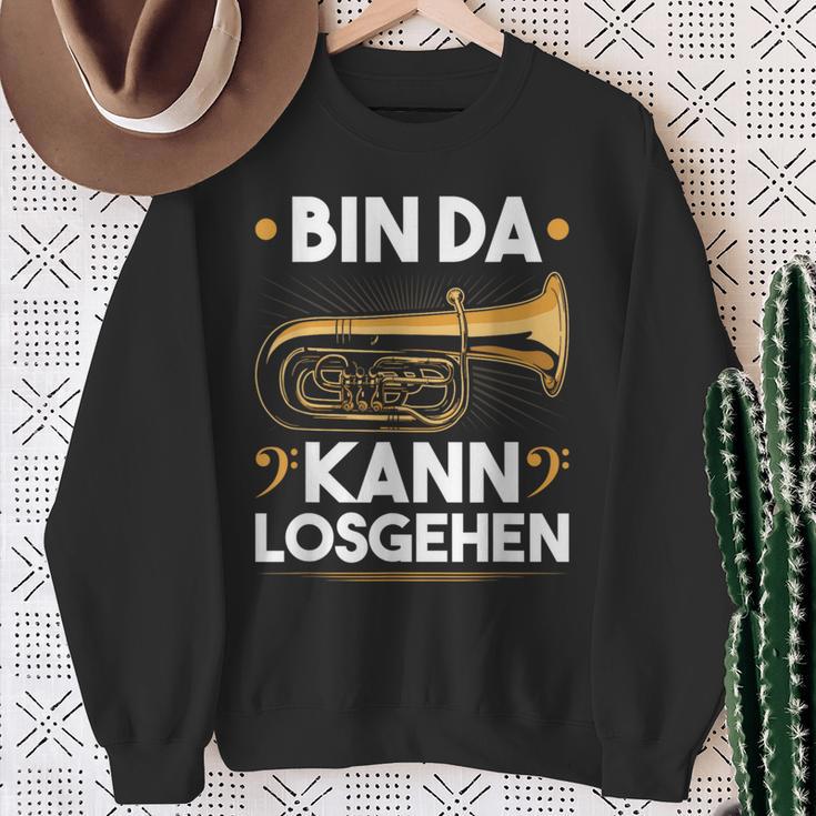 Bin Da Kann Losgehen Blow Music Bass Tubist B Tuba S Sweatshirt Geschenke für alte Frauen