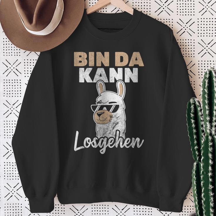 Bin Da Kann Losgehen Lama Alpaca Sweatshirt Geschenke für alte Frauen