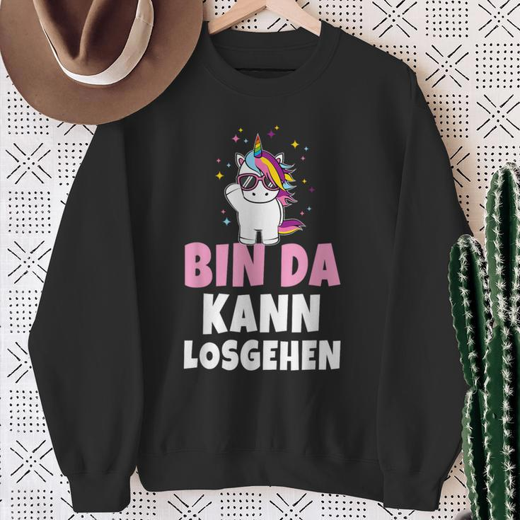Bin Da Kann Losgehen Unicorn Party Sayings Sweatshirt Geschenke für alte Frauen