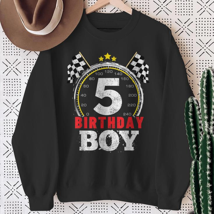 Birthday Boy 5Th Race Car 5 Year Old Racing Sweatshirt Gifts for Old Women