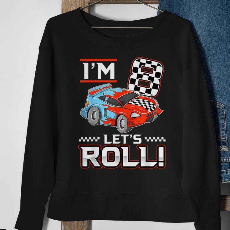 Birthday Boy 8 Eight Race Car 8Th Birthday Racing Car Driver Sweatshirt Gifts for Old Women