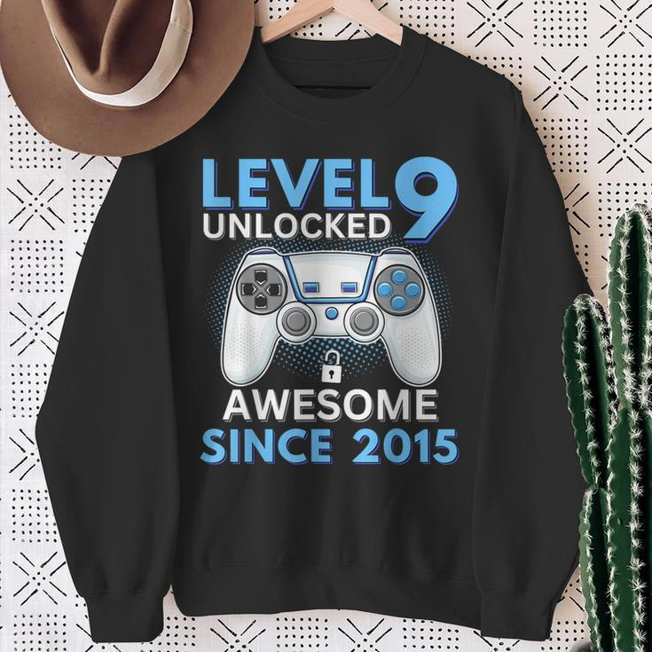 Birthday Boy Level 9 Unlocked Gamer 9 Year Old 9Th Birthday Sweatshirt Gifts for Old Women