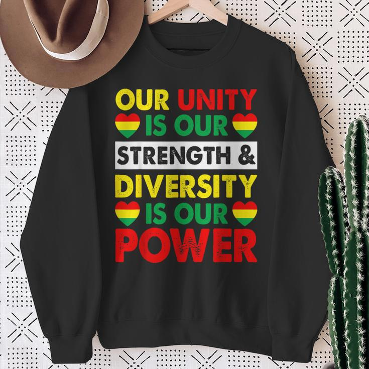 Black History Month African American Unity Power Diversity Sweatshirt Gifts for Old Women