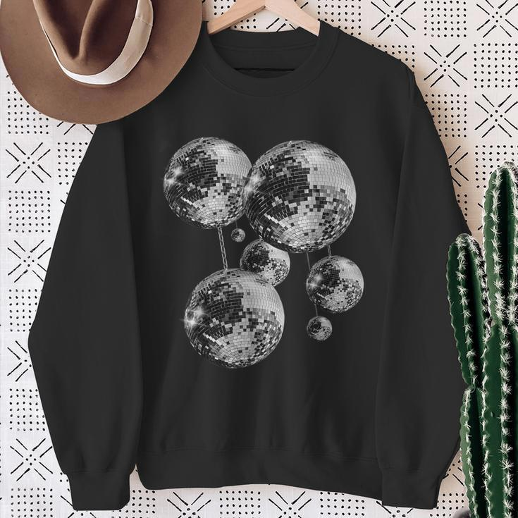 Black And White Disco Ball Pattern 70S 80S Retro Vintage Sweatshirt Gifts for Old Women