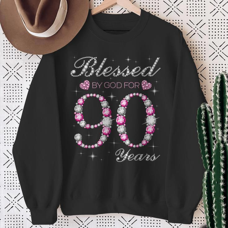 Blessed By God For 90 Years Old 90Th Birthday Party B-Day Sweatshirt Gifts for Old Women