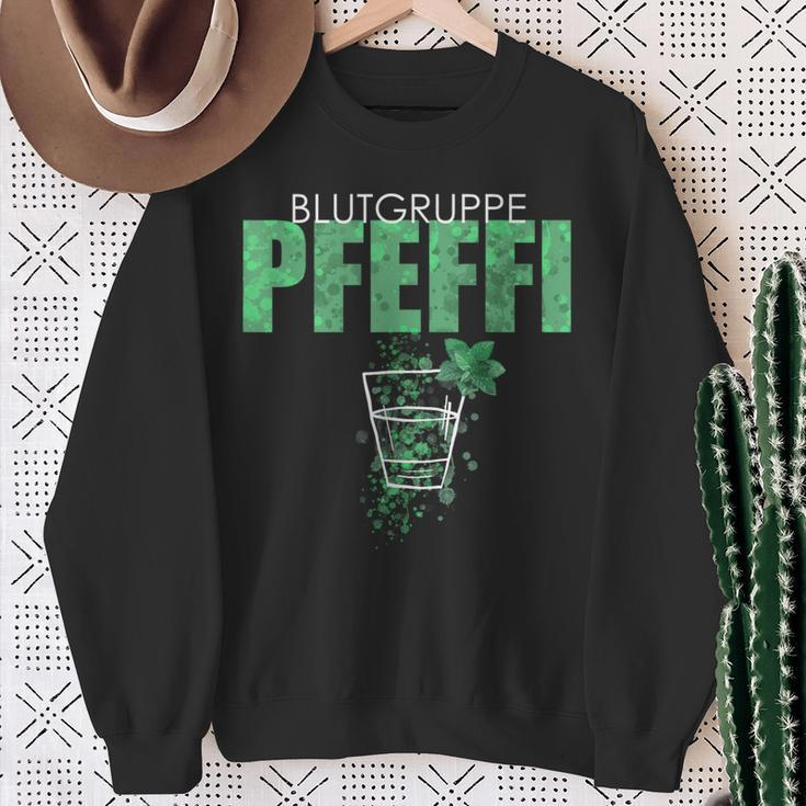 Blutgruppe Pfeffi Peppermint Liqueur Sweatshirt Geschenke für alte Frauen