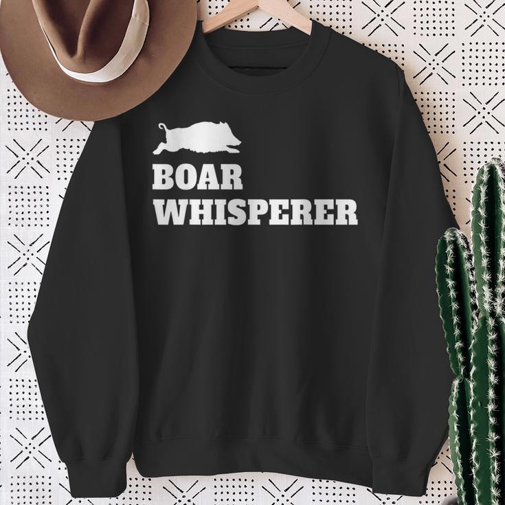 Boar Whisperer Hunting Season Wild Pigs Hog Hunters Sweatshirt Gifts for Old Women