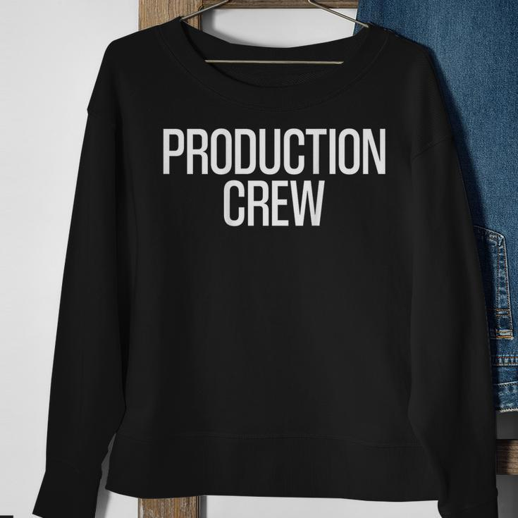 Bold Production Crew Text Print On Back Film Crew Sweatshirt Gifts for Old Women