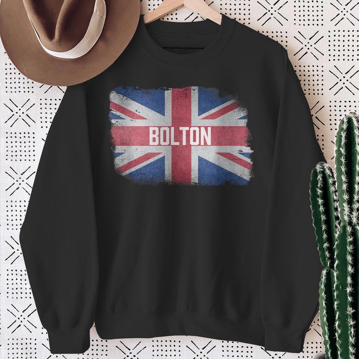 Bolton United Kingdom British Flag Vintage Uk Souvenir Sweatshirt Gifts for Old Women