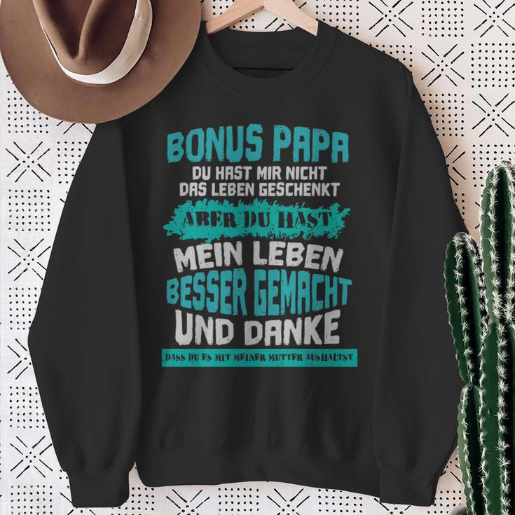 Bonus Papa Stiefvater Sprüche Geschenk For Dads And Dad Sweatshirt Geschenke für alte Frauen